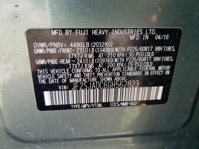 Photo 9 VIN: JF2SJADC6GH562823 - SUBARU FORESTER 2 