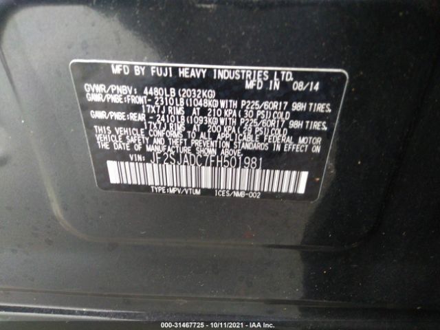 Photo 8 VIN: JF2SJADC7FH501981 - SUBARU FORESTER 