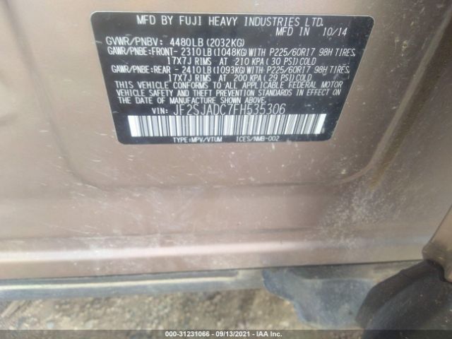 Photo 8 VIN: JF2SJADC7FH535306 - SUBARU FORESTER 