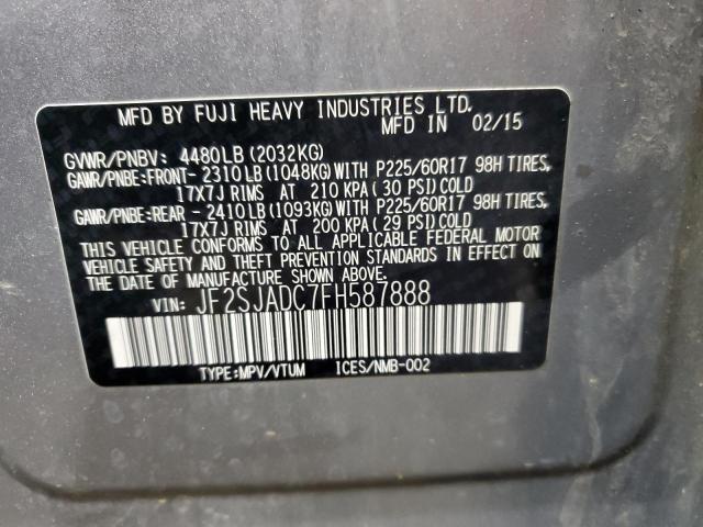 Photo 11 VIN: JF2SJADC7FH587888 - SUBARU FORESTER 2 