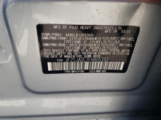 Photo 13 VIN: JF2SJADC7FH805392 - SUBARU FORESTER 2 