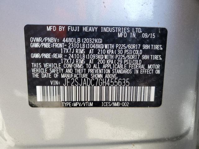 Photo 12 VIN: JF2SJADC7GH455635 - SUBARU FORESTER 