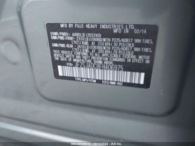 Photo 8 VIN: JF2SJADC8FH406975 - SUBARU FORESTER 