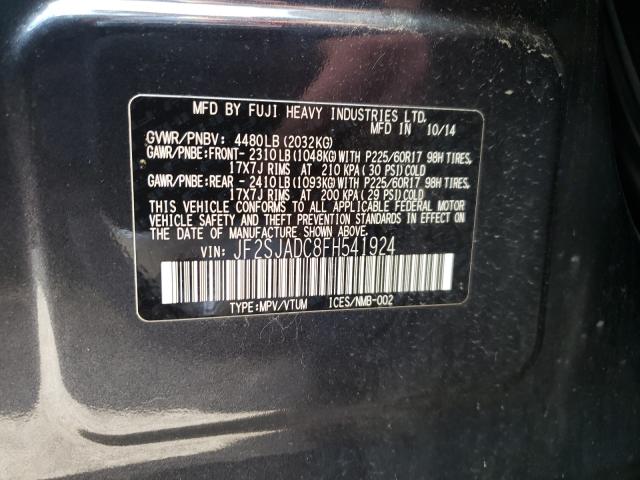 Photo 9 VIN: JF2SJADC8FH541924 - SUBARU FORESTER 2 