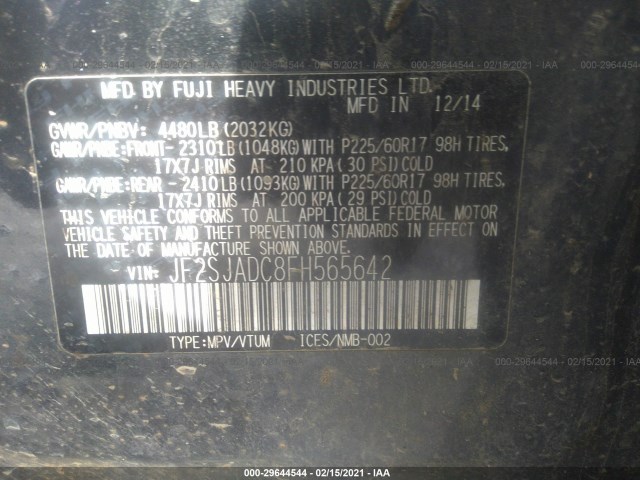 Photo 8 VIN: JF2SJADC8FH565642 - SUBARU FORESTER 