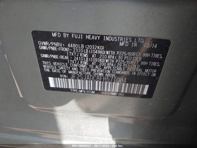 Photo 8 VIN: JF2SJADC8FH571084 - SUBARU FORESTER 