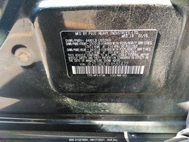 Photo 8 VIN: JF2SJADC8FH581422 - SUBARU FORESTER 