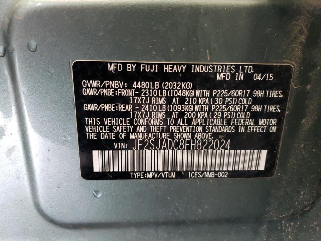 Photo 12 VIN: JF2SJADC8FH822024 - SUBARU FORESTER 2 