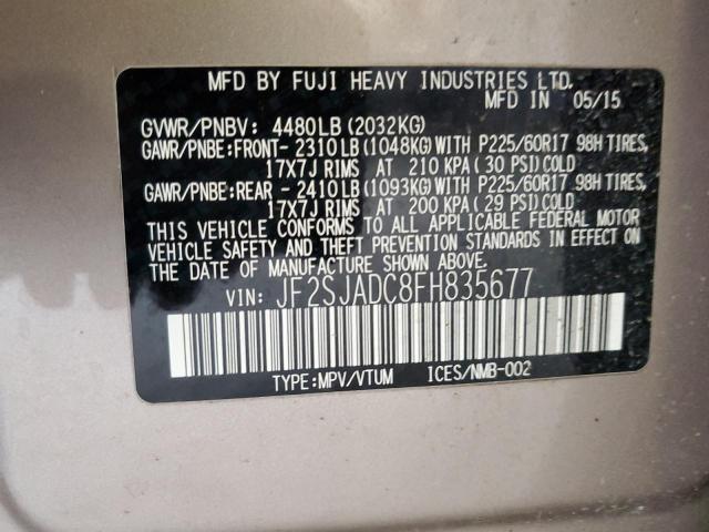 Photo 12 VIN: JF2SJADC8FH835677 - SUBARU FORESTER 2 