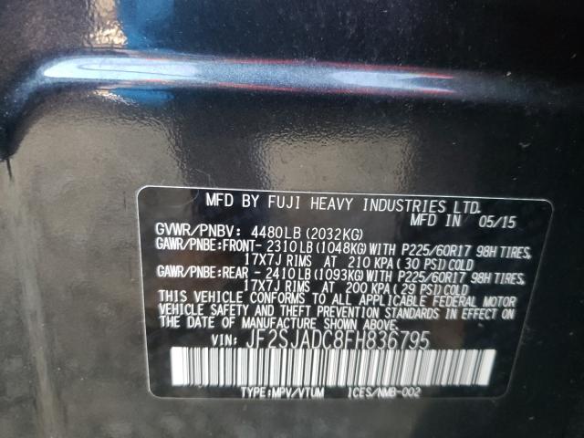 Photo 9 VIN: JF2SJADC8FH836795 - SUBARU FORESTER 2 