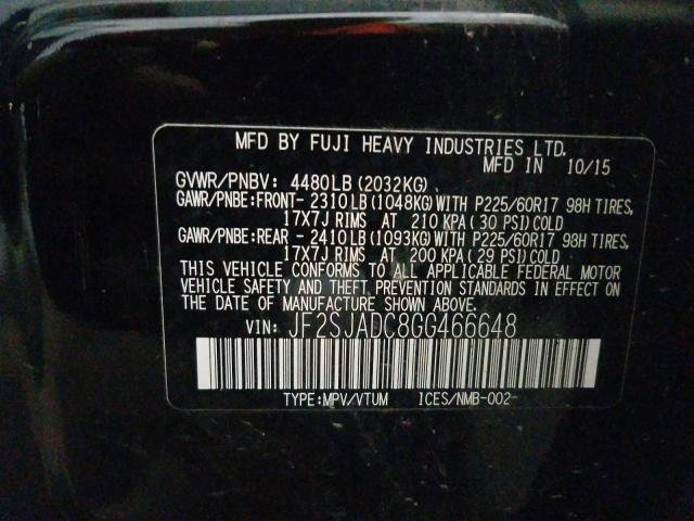 Photo 9 VIN: JF2SJADC8GG466648 - SUBARU FORESTER 