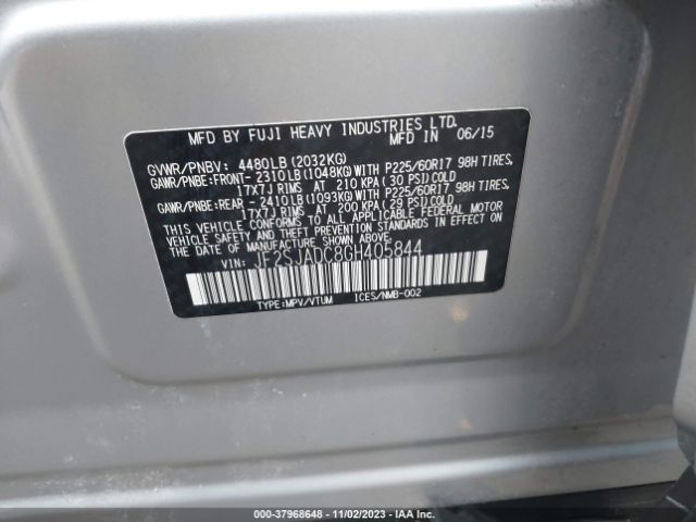 Photo 8 VIN: JF2SJADC8GH405844 - SUBARU FORESTER 