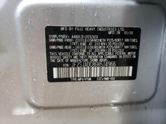 Photo 12 VIN: JF2SJADC8GH514966 - SUBARU FORESTER 