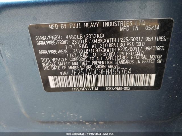 Photo 8 VIN: JF2SJADC9FH455764 - SUBARU FORESTER 