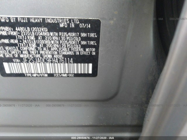 Photo 8 VIN: JF2SJADC9FH476114 - SUBARU FORESTER 