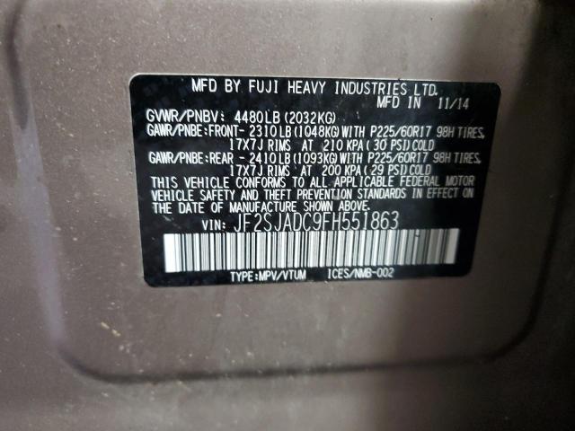 Photo 11 VIN: JF2SJADC9FH551863 - SUBARU FORESTER 