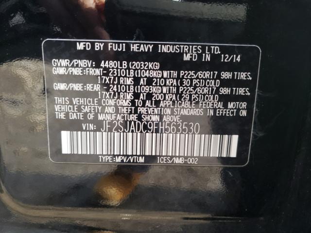 Photo 9 VIN: JF2SJADC9FH563530 - SUBARU FORESTER 2 