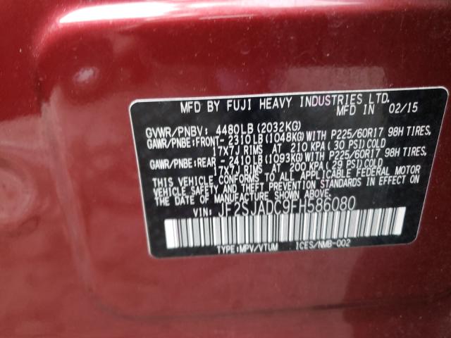 Photo 9 VIN: JF2SJADC9FH586080 - SUBARU FORESTER 2 