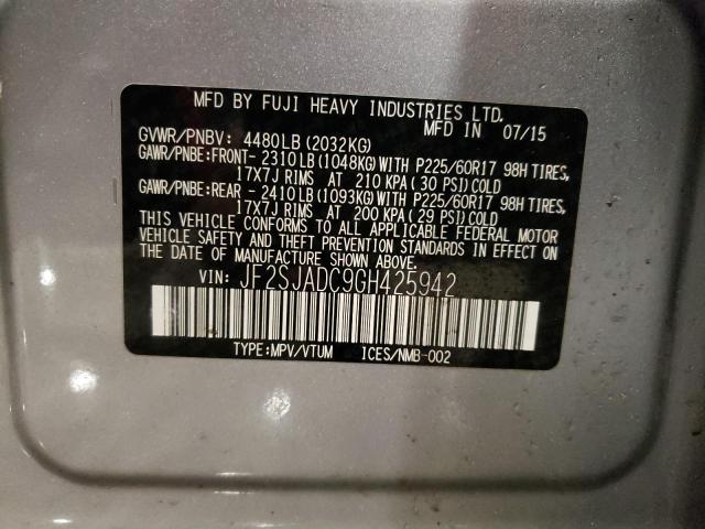 Photo 12 VIN: JF2SJADC9GH425942 - SUBARU FORESTER 