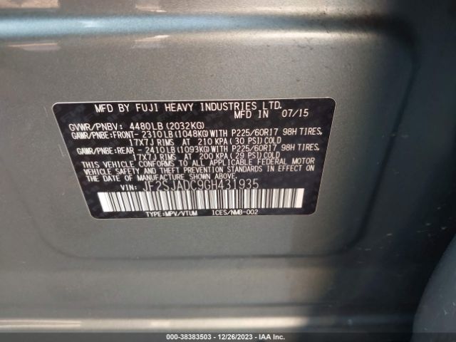 Photo 8 VIN: JF2SJADC9GH431935 - SUBARU FORESTER 