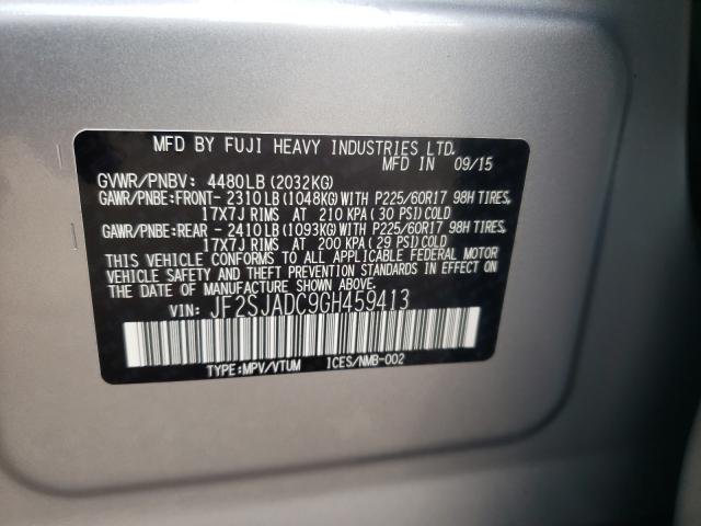 Photo 9 VIN: JF2SJADC9GH459413 - SUBARU FORESTER 