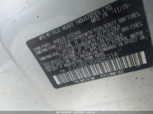 Photo 8 VIN: JF2SJADC9GH485316 - SUBARU FORESTER 