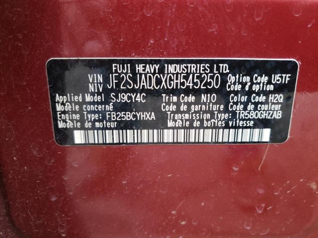 Photo 12 VIN: JF2SJADCXGH545250 - SUBARU FORESTER 2 