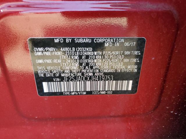 Photo 9 VIN: JF2SJADCXJH419753 - SUBARU FORESTER 2 