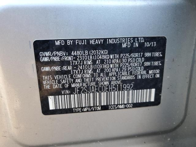 Photo 11 VIN: JF2SJAEC0EH511992 - SUBARU FORESTER 