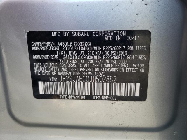 Photo 9 VIN: JF2SJAEC0JH502882 - SUBARU FORESTER 2 