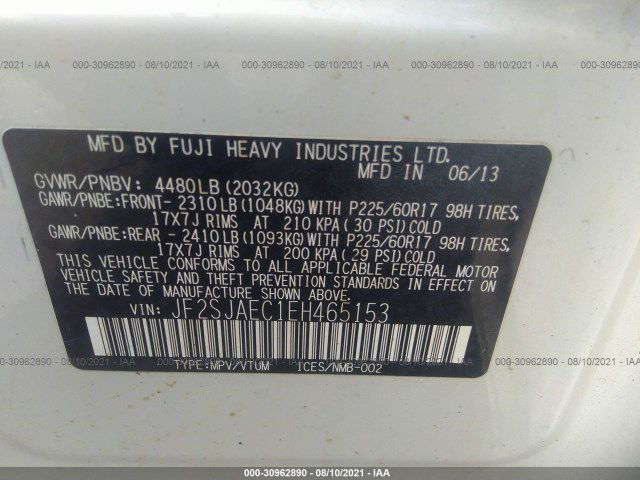 Photo 8 VIN: JF2SJAEC1EH465153 - SUBARU FORESTER 