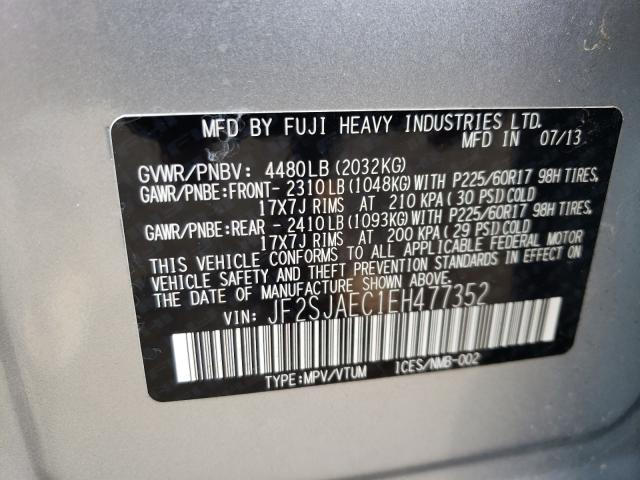 Photo 9 VIN: JF2SJAEC1EH477352 - SUBARU FORESTER 