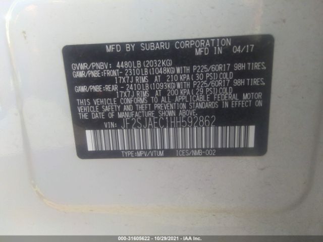 Photo 8 VIN: JF2SJAEC1HH592862 - SUBARU FORESTER 