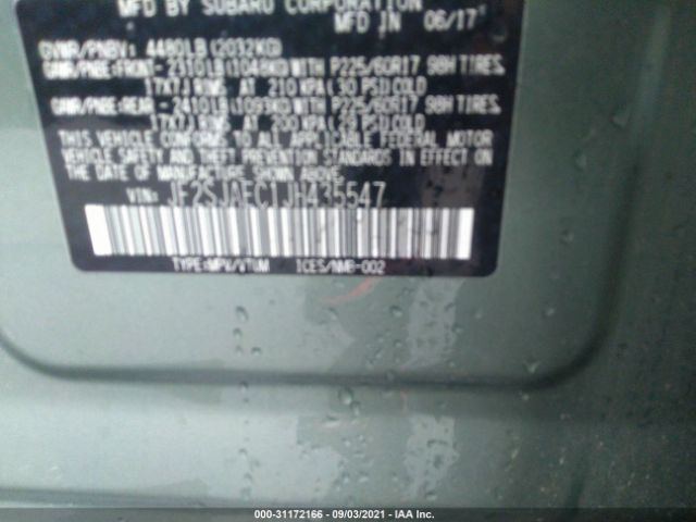 Photo 8 VIN: JF2SJAEC1JH435547 - SUBARU FORESTER 