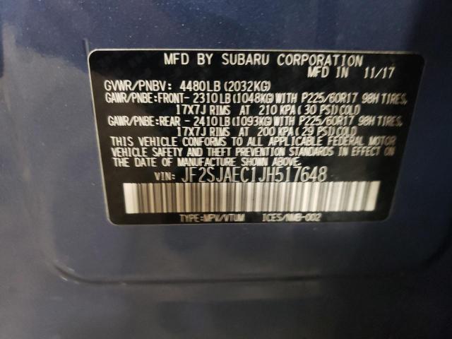 Photo 12 VIN: JF2SJAEC1JH517648 - SUBARU FORESTER 2 