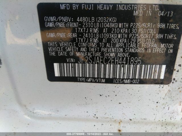 Photo 8 VIN: JF2SJAEC2EH441895 - SUBARU FORESTER 