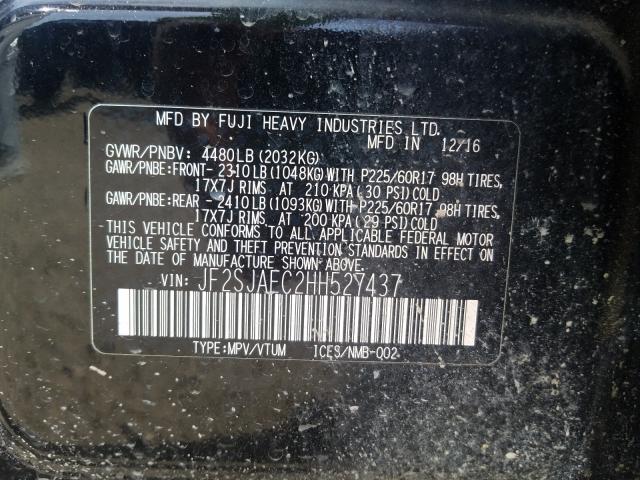 Photo 9 VIN: JF2SJAEC2HH527437 - SUBARU FORESTER 2 