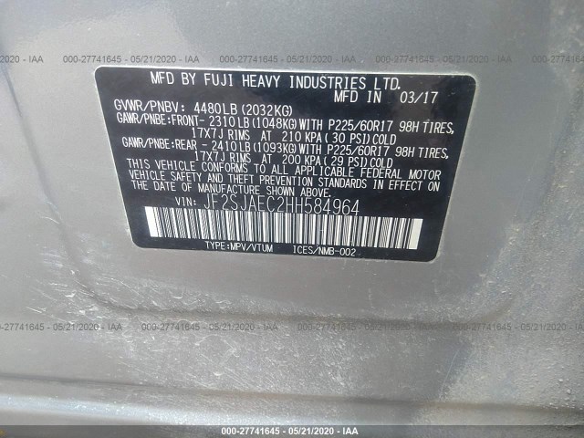 Photo 8 VIN: JF2SJAEC2HH584964 - SUBARU FORESTER 