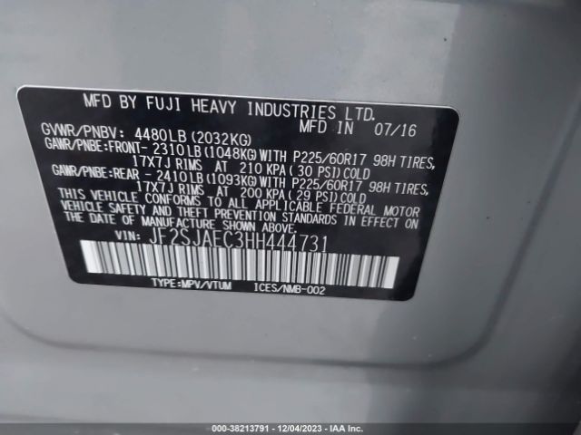 Photo 8 VIN: JF2SJAEC3HH444731 - SUBARU FORESTER 