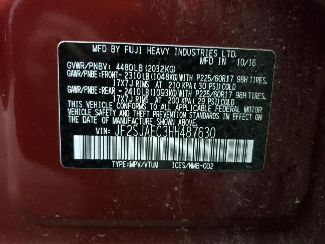 Photo 11 VIN: JF2SJAEC3HH487630 - SUBARU FORESTER 2 