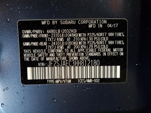 Photo 9 VIN: JF2SJAEC3HH812180 - SUBARU FORESTER 