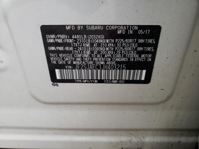 Photo 12 VIN: JF2SJAEC3JH403215 - SUBARU FORESTER 2 