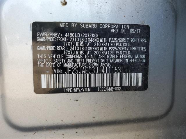 Photo 12 VIN: JF2SJAEC3JH411153 - SUBARU FORESTER 2 