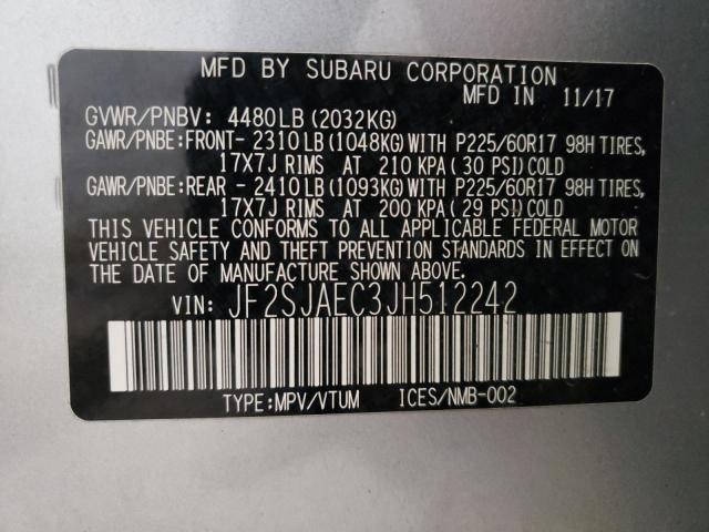 Photo 12 VIN: JF2SJAEC3JH512242 - SUBARU FORESTER 