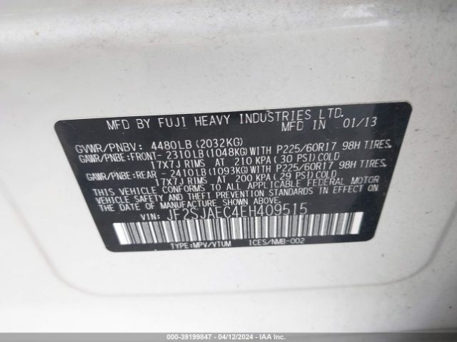 Photo 8 VIN: JF2SJAEC4EH409515 - SUBARU FORESTER 