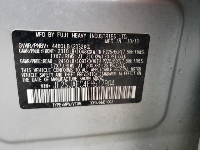 Photo 9 VIN: JF2SJAEC4EH512904 - SUBARU FORESTER 2 