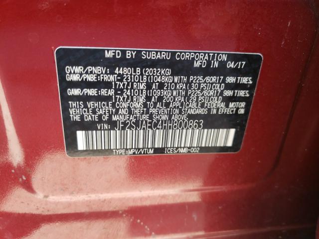 Photo 9 VIN: JF2SJAEC4HH800863 - SUBARU FORESTER 2 