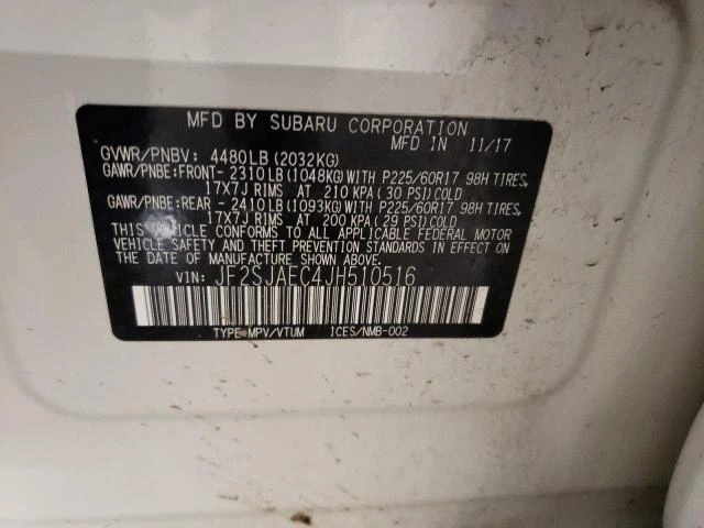 Photo 12 VIN: JF2SJAEC4JH510516 - SUBARU FORESTER 2 