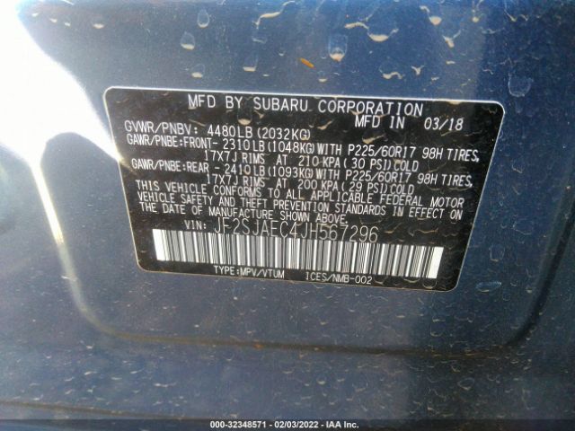 Photo 8 VIN: JF2SJAEC4JH567296 - SUBARU FORESTER 