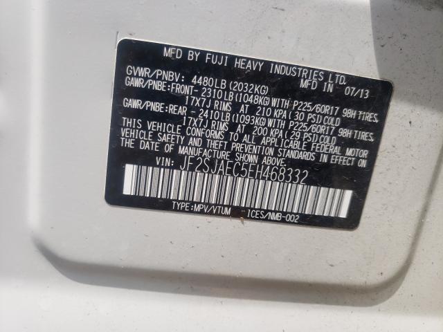 Photo 9 VIN: JF2SJAEC5EH468332 - SUBARU FORESTER 2 